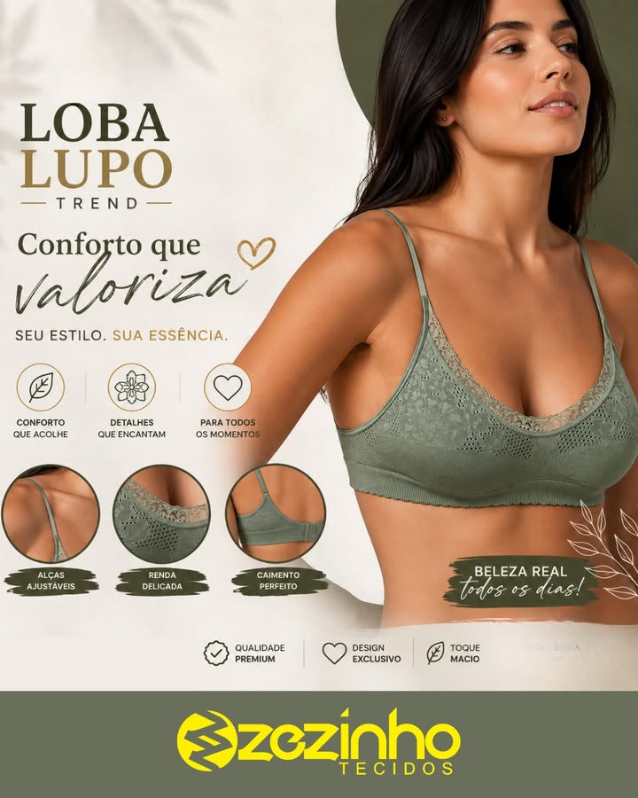 A linha LOBA LUPO TREND foi criada para quem busca conforto, leveza e liberdade sem abrir mão do estilo. 🌸 Tecido macio e agradável ao toque 🌸 Modelagem que se 