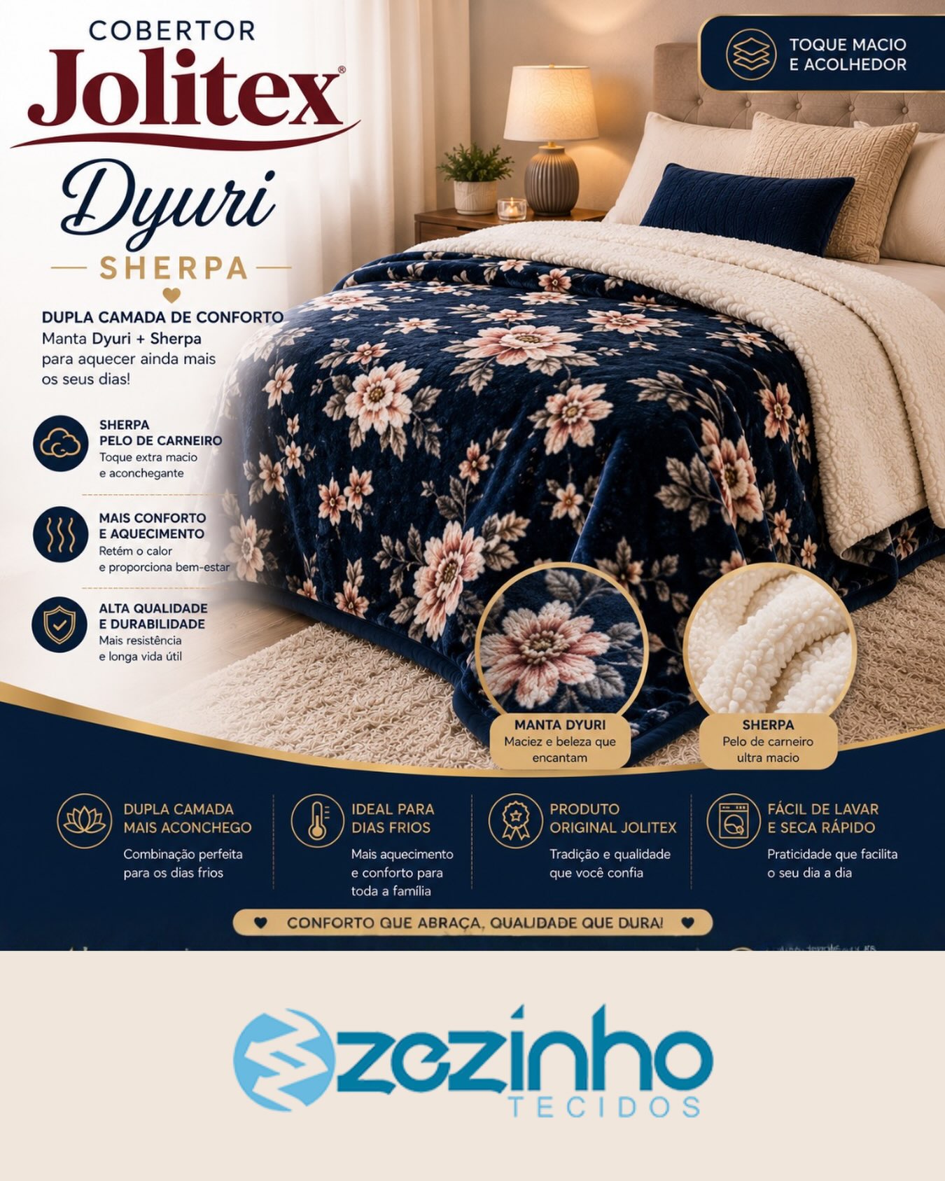 ❄️ COBERTOR DYURI SHERPA JOLITEX ❄️

Mais calor, mais conforto e muito mais aconchego para